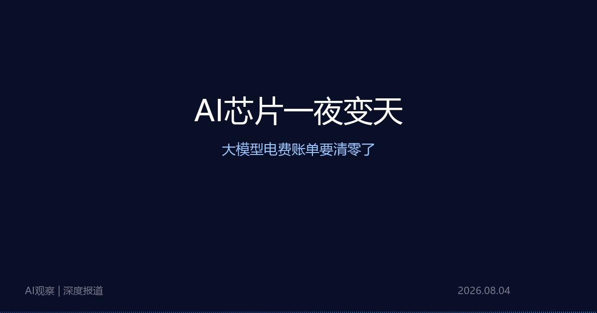 AI芯片一夜变天，大模型电费账单要清零了