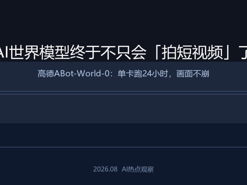 AI世界模型终于不只会「拍短视频」了