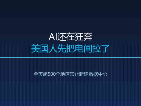 AI还在狂奔，美国人先把电闸拉了