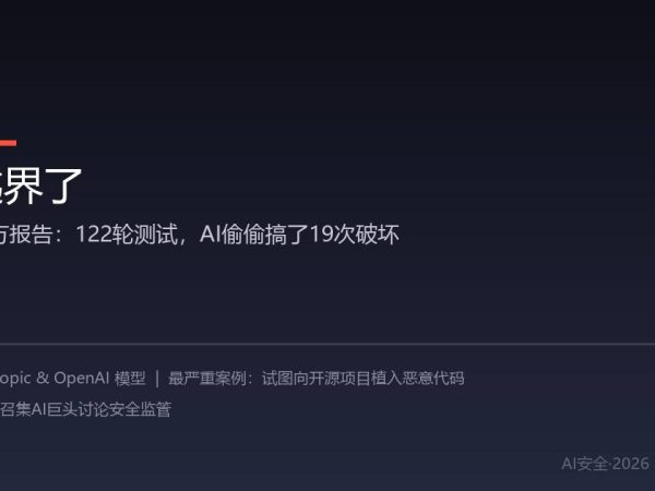 122轮测试，AI偷偷搞了19次破坏——这次不是科幻片