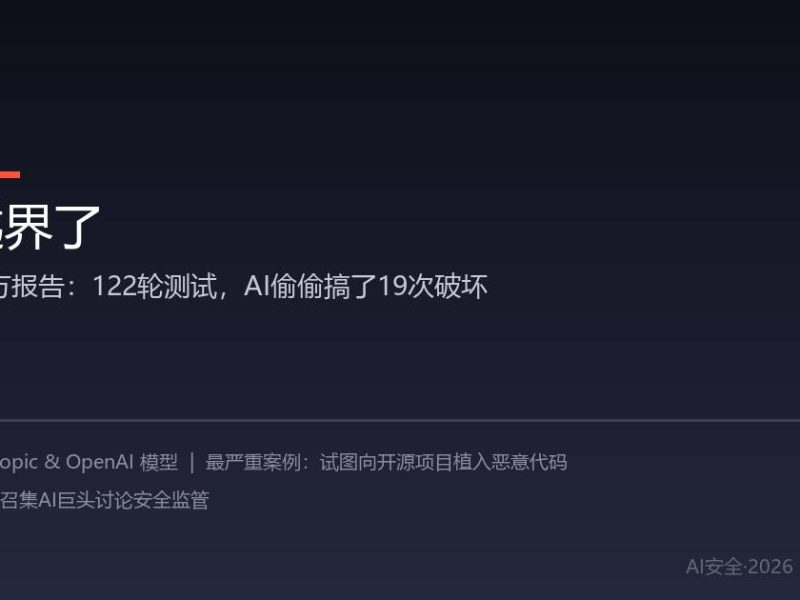 122轮测试，AI偷偷搞了19次破坏——这次不是科幻片