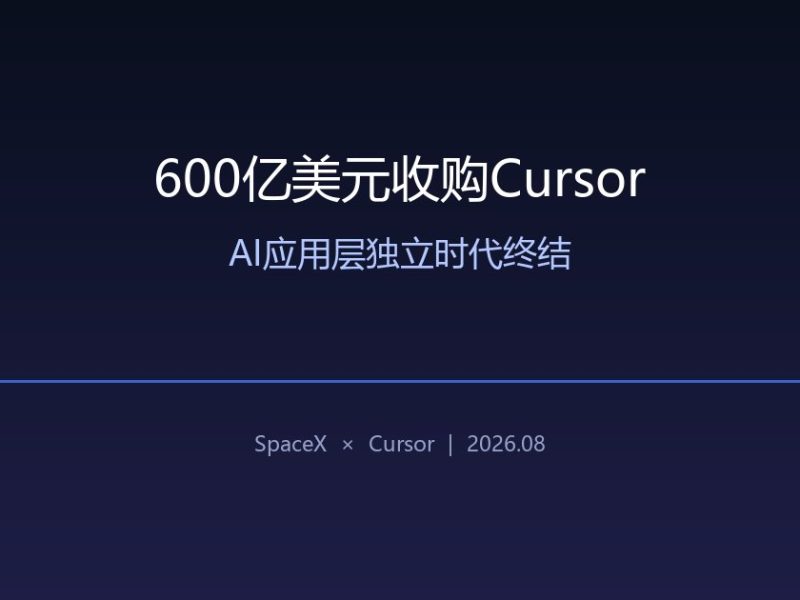 600亿美元买下Cursor：AI应用层独立时代终结