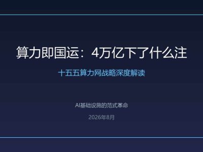 算力即国运：4万亿下了什么注