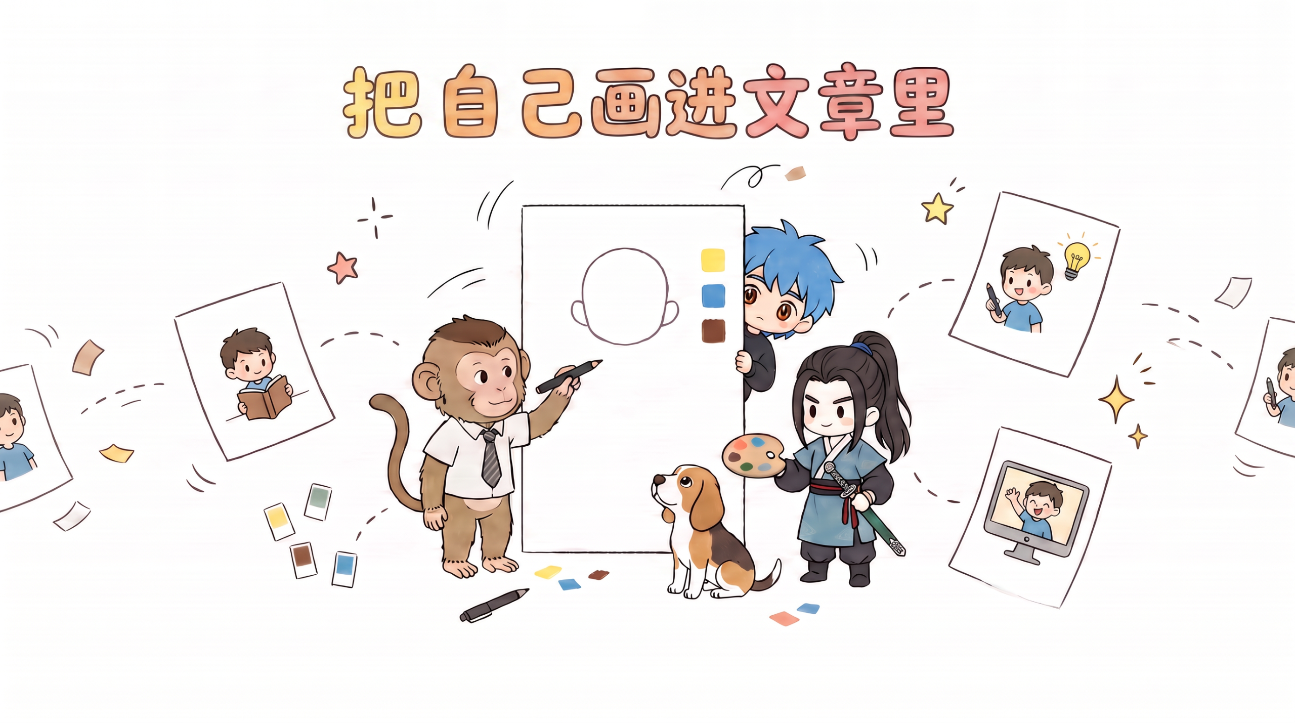 专属萌粒风格Mini IP文章插画生成