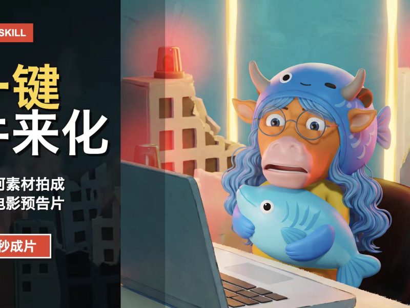 一键牛来化：生成牛来脸荒诞低成本动画电影预告片